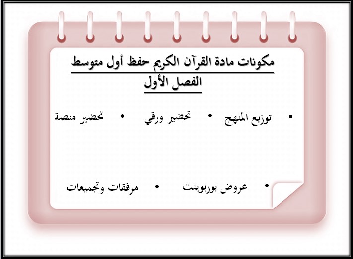 بوربوينت القرآن الكريم حفظ أول متوسط الفصل الأول بوربوينت القرآن الكريم حفظ أول متوسط الفصل الأول