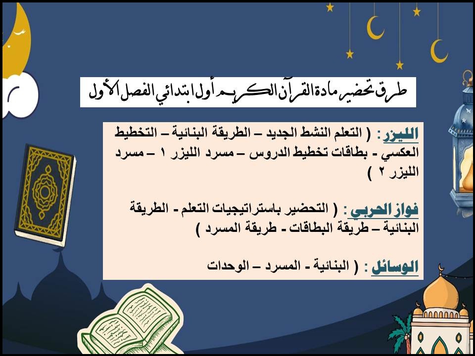 بوربوينت القرآن الكريم أول ابتدائي الفصل الأول بوربوينت القرآن الكريم أول ابتدائي الفصل الأول