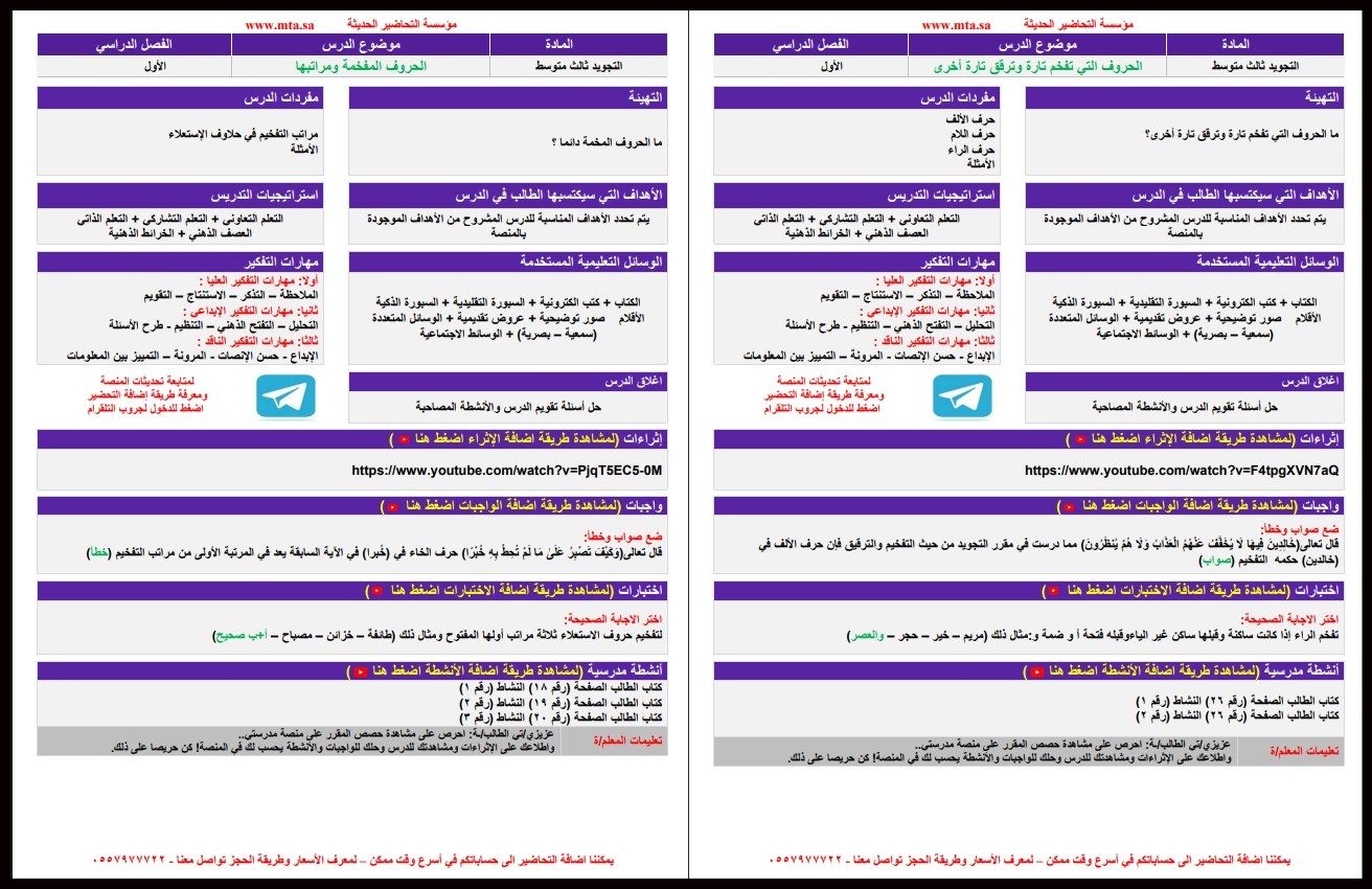 بوربوينت التجويد ثالث متوسط الفصل الأول بوربوينت التجويد ثالث متوسط الفصل الأول