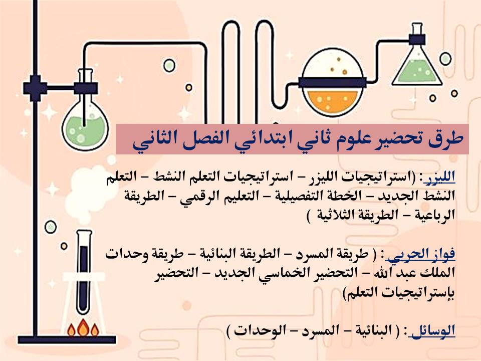 تحضير علوم ثاني ابتدائي الفصل الثاني تحضير علوم ثاني ابتدائي الفصل الثاني