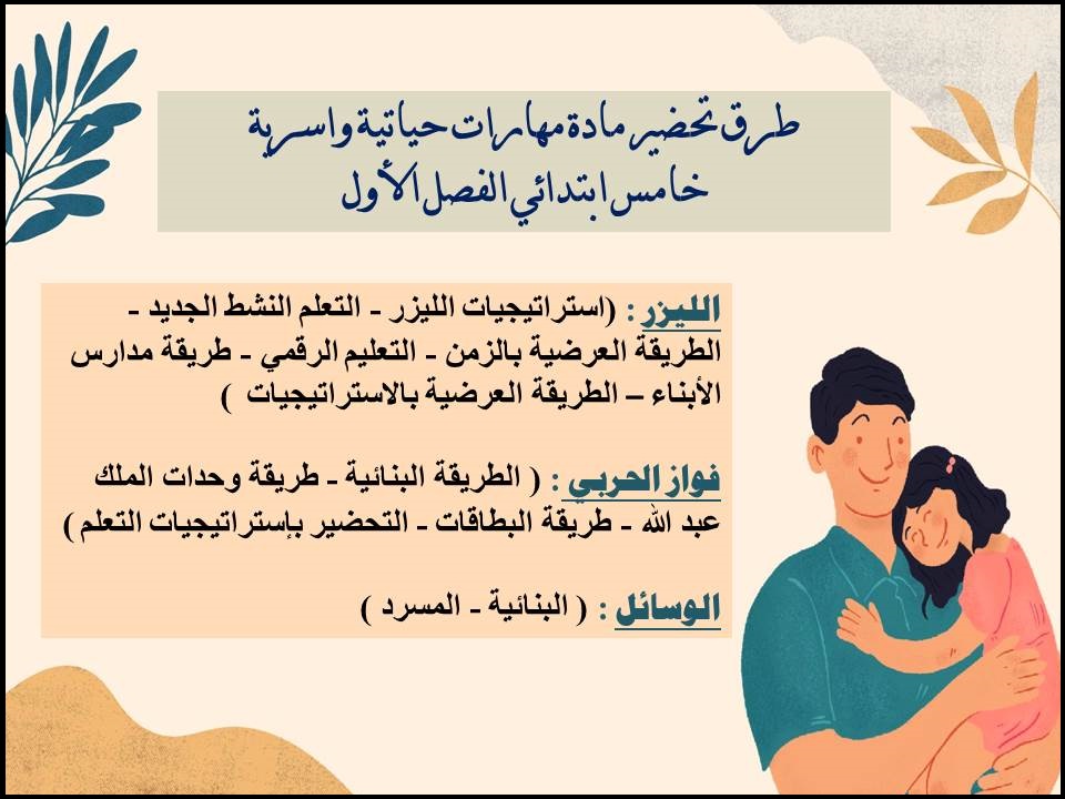 تحضير مهارات حياتية واسرية خامس ابتدائي الفصل الأول تحضير مهارات حياتية واسرية خامس ابتدائي الفصل الأول
