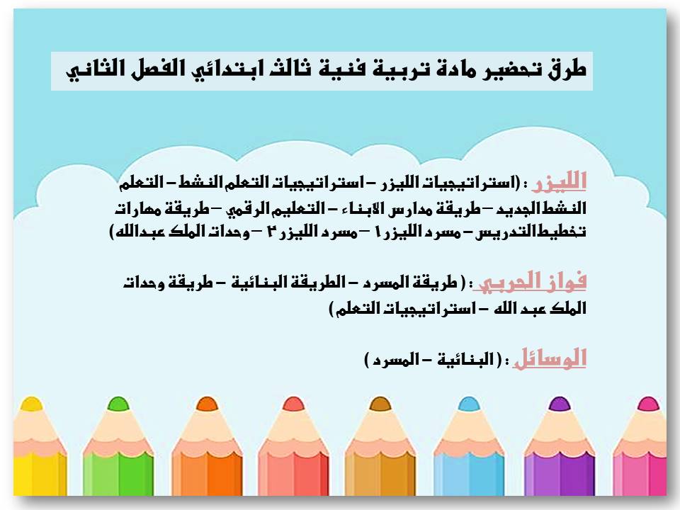 حل أسئلة مادة التربية الفنية ثالث ابتدائي الفصل الدراسي الثاني حل أسئلة مادة التربية الفنية ثالث ابتدائي الفصل الدراسي الثاني