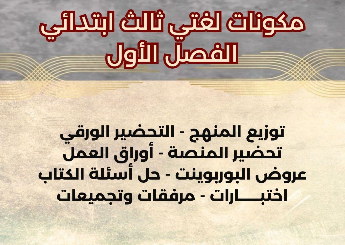 أوراق عمل لغتي ثالث ابتدائي الفصل الأول أوراق عمل لغتي ثالث ابتدائي الفصل الأول