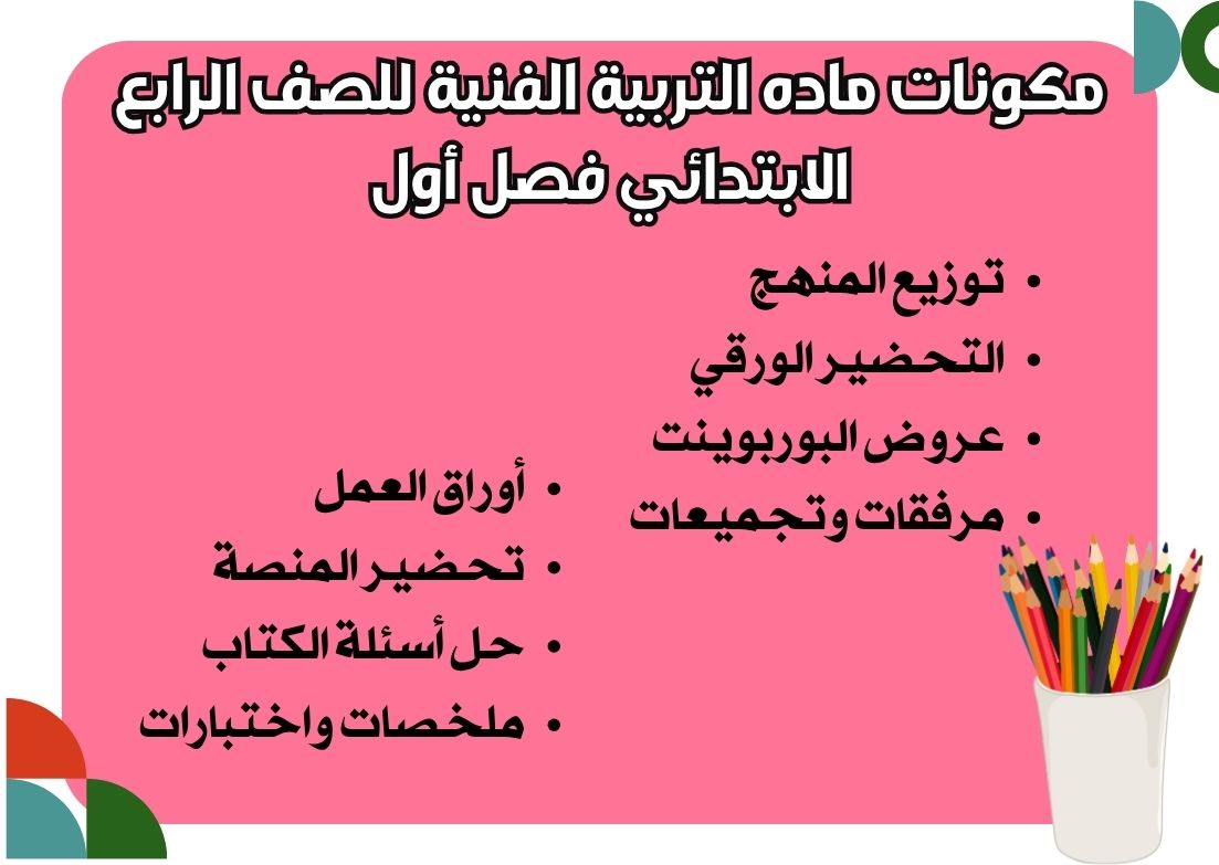 اختبار ماده التربية الفنية للصف الرابع الابتدائي فصل أول اختبار ماده التربية الفنية للصف الرابع الابتدائي فصل أول