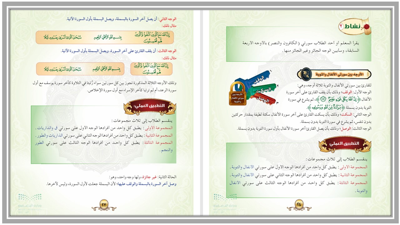 ورق عمل التجويد أول متوسط الفصل الأول ورق عمل التجويد أول متوسط الفصل الأول