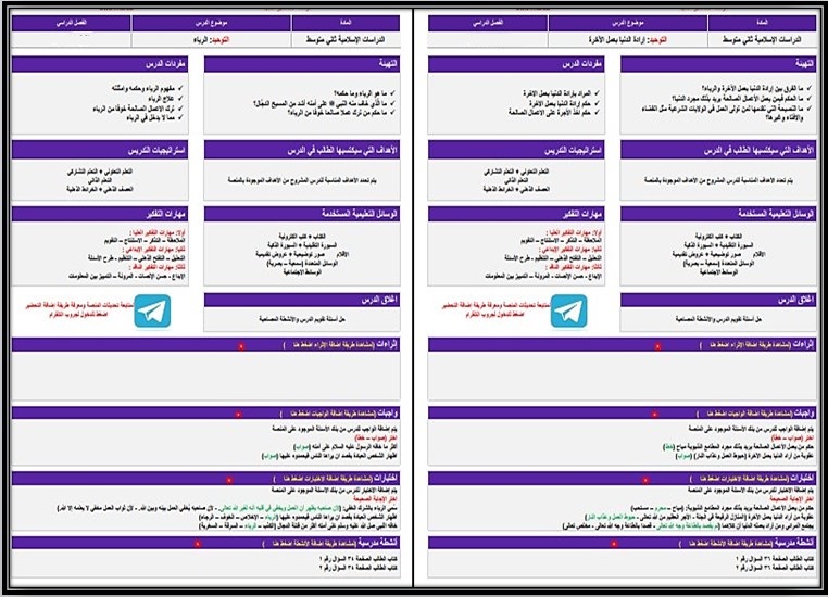 ورق عمل الدراسات الإسلامية ثاني متوسط الفصل الاول ورق عمل الدراسات الإسلامية ثاني متوسط الفصل الاول