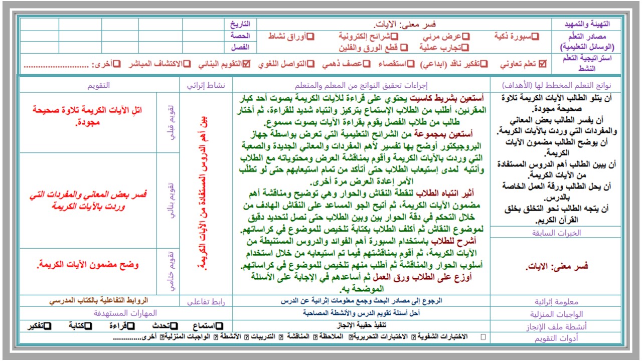 ورق عمل القرآن الكريم أول متوسط الفصل الأول ورق عمل القرآن الكريم أول متوسط الفصل الأول