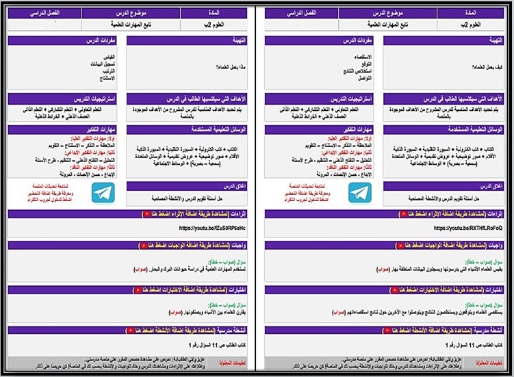 ورق عمل علوم ثاني ابتدائي فصل أول ورق عمل علوم ثاني ابتدائي فصل أول