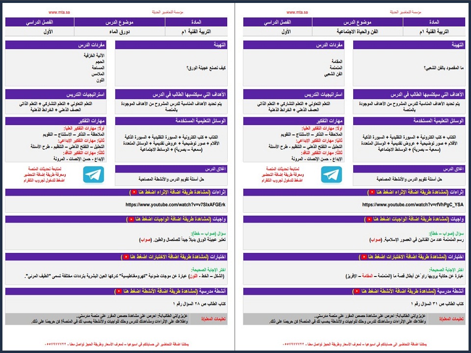 بوربوينت تربية فنية أول متوسط الفصل الأول بوربوينت تربية فنية أول متوسط الفصل الأول