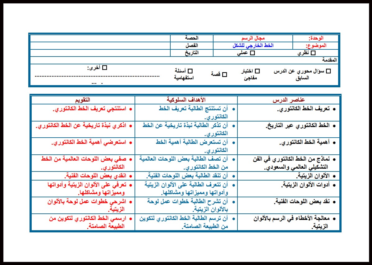 مهارات تربية فنية ثاني متوسط الفصل الأول مهارات تربية فنية ثاني متوسط الفصل الأول