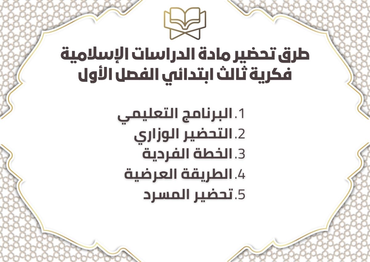 ورق عمل الدراسات الإسلامية فكرية ثالث ابتدائي الفصل الأول ورق عمل الدراسات الإسلامية فكرية ثالث ابتدائي الفصل الأول