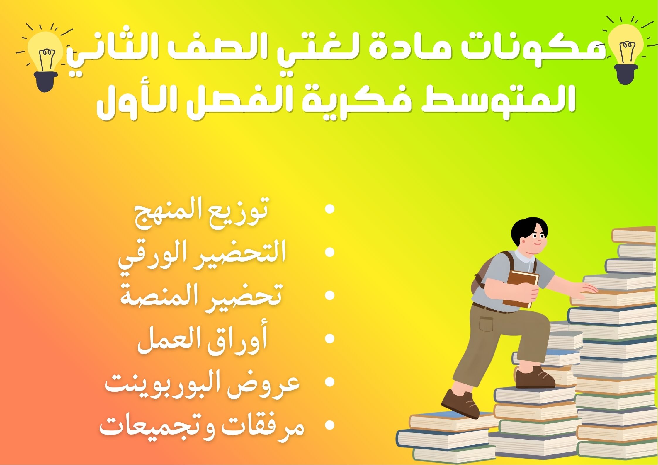 تحضير لغتي الصف الثاني المتوسط فكرية الفصل الأول تحضير لغتي الصف الثاني المتوسط فكرية الفصل الأول