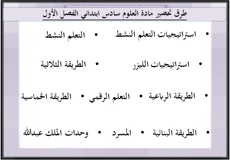 ملخص للصف السادس الابتدائي ماده العلوم الفصل الأول ملخص للصف السادس الابتدائي ماده العلوم الفصل الأول