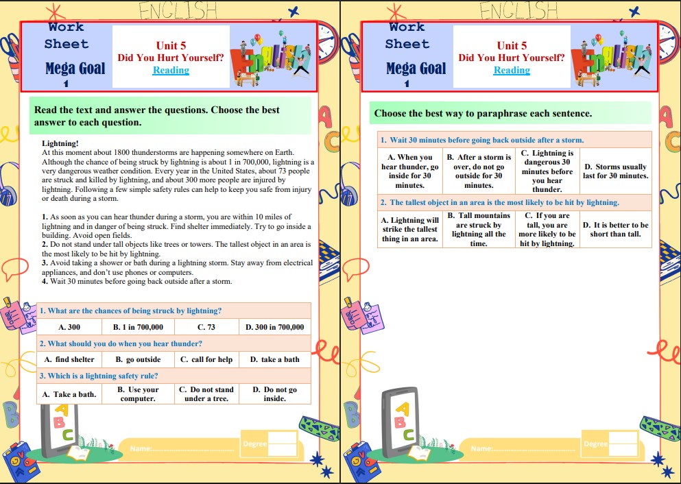 ورق عمل MEGA GOAL 1-2 مسارات الفصل الثاني ورق عمل MEGA GOAL 1-2 مسارات الفصل الثاني