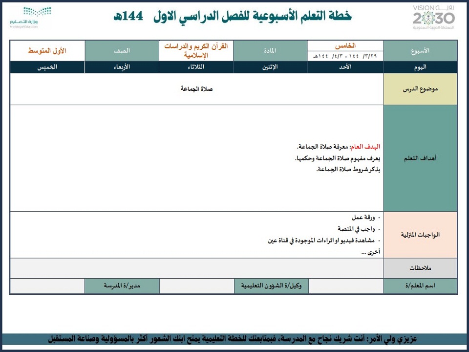 ورق عمل أول متوسط الدراسات الإسلامية فكرية الفصل الأول ورق عمل أول متوسط الدراسات الإسلامية فكرية الفصل الأول