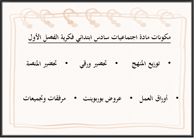 بور بوينت اجتماعيات سادس ابتدائي التربية الفكرية الفصل الدراسي الأول بور بوينت اجتماعيات سادس ابتدائي التربية الفكرية الفصل الدراسي الأول