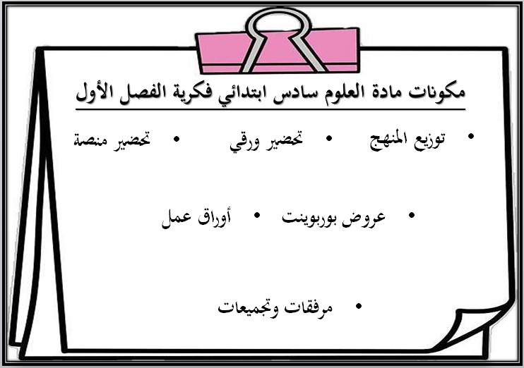 بوربوينت علوم فكرية الصف السادس الابتدائي الفصل الدراسي الاول بوربوينت علوم فكرية الصف السادس الابتدائي الفصل الدراسي الاول