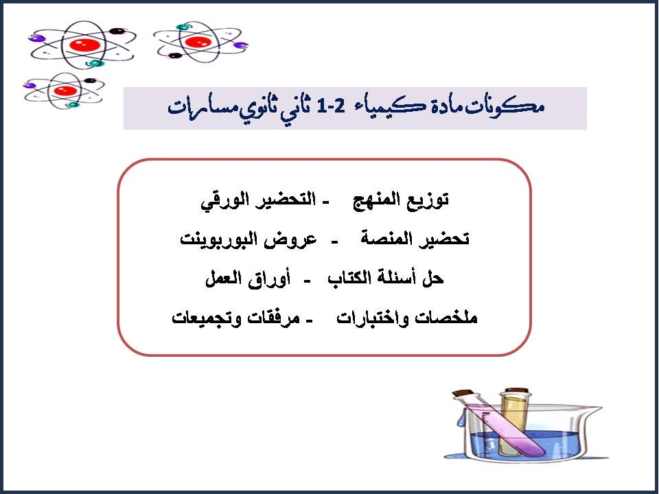 تحضير كيمياء 2-1 ثاني ثانوي مسارات تحضير كيمياء 2-1 ثاني ثانوي مسارات