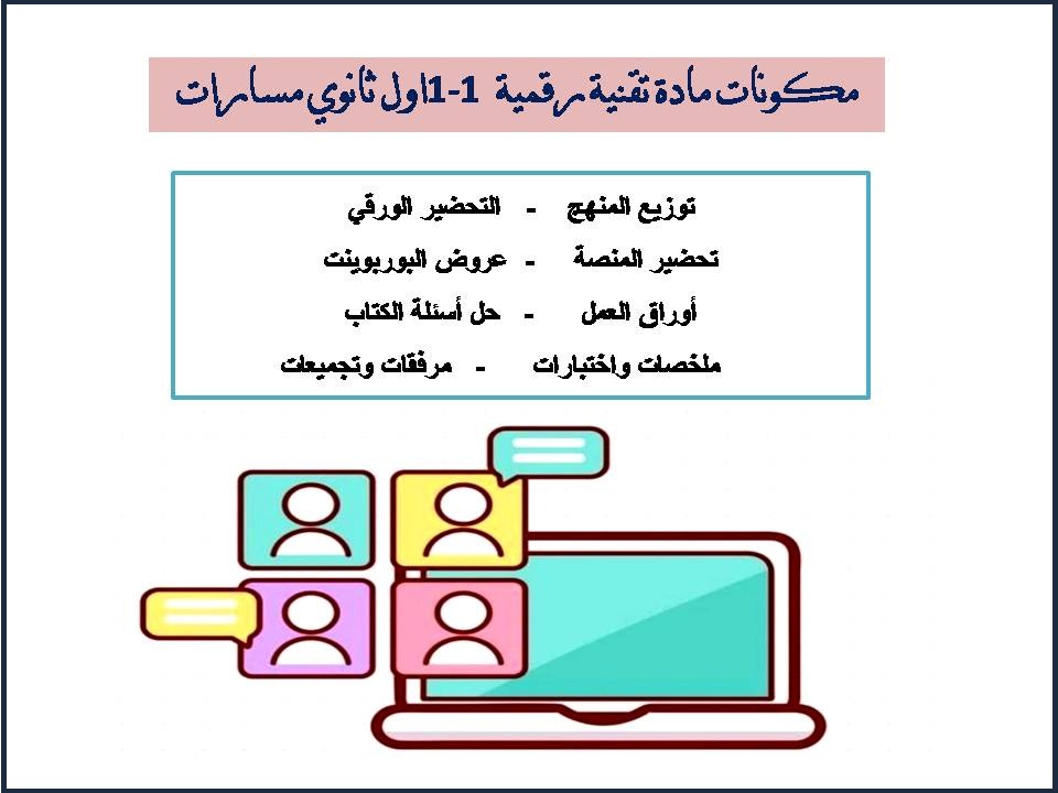 حل أسئلة تقنية رقمية 1-1 اول ثانوي مسارات حل أسئلة تقنية رقمية 1-1 اول ثانوي مسارات