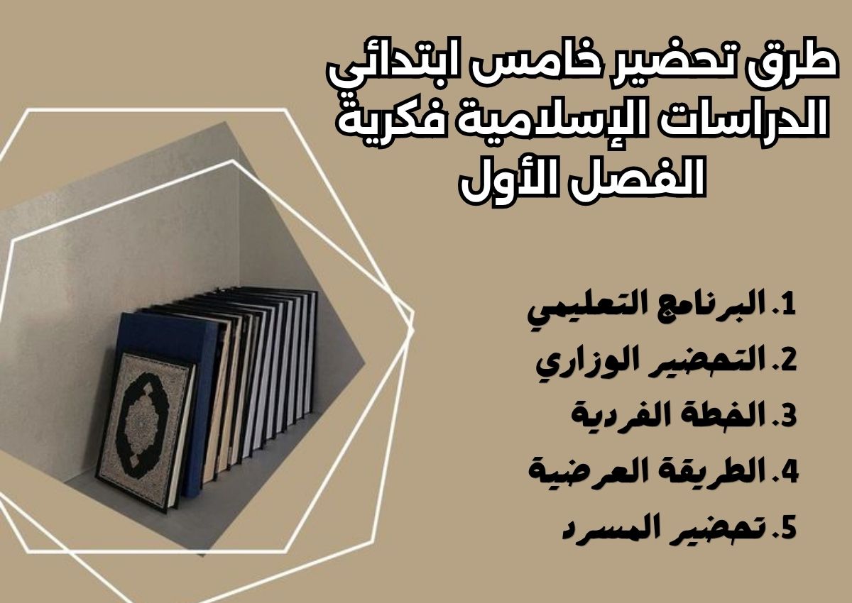 تحضير خامس ابتدائي الدراسات الإسلامية فكرية الفصل الأول تحضير خامس ابتدائي الدراسات الإسلامية فكرية الفصل الأول