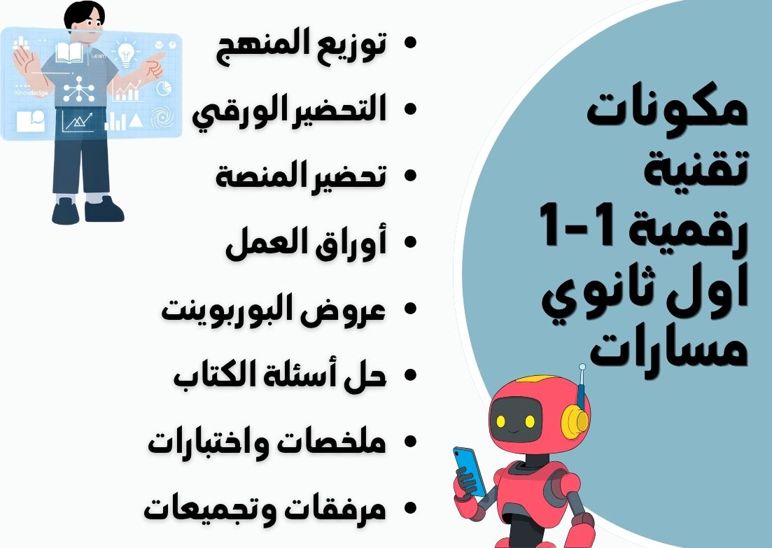 تحضير تقنية رقمية 1-1 اول ثانوي مسارات تحضير تقنية رقمية 1-1 اول ثانوي مسارات