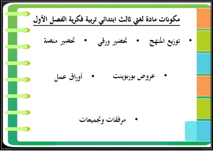 ورق عمل لغتي فكرية ثالث ابتدائي الفصل الأول ورق عمل لغتي فكرية ثالث ابتدائي الفصل الأول