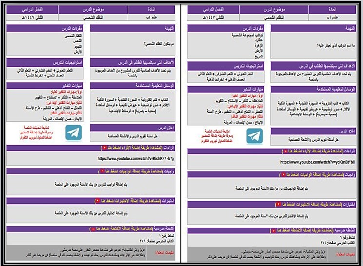 تحضير منصة مدرستي علوم الرابع ابتدائي التربية الفكرية الفصل الثاني تحضير منصة مدرستي علوم الرابع ابتدائي التربية الفكرية الفصل الثاني