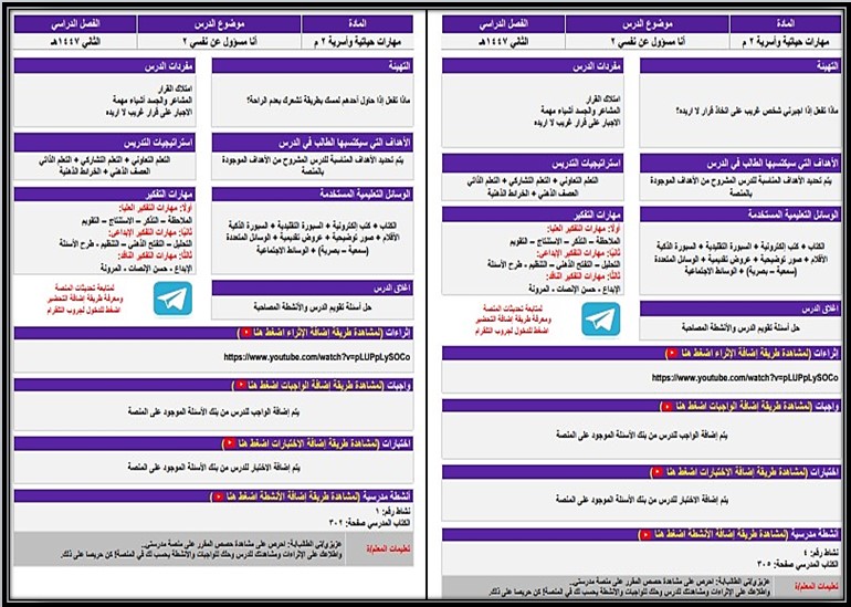 تحضير مهارات حياتية ثاني متوسط منصة مدرستي التربية الفكرية الفصل الثاني تحضير مهارات حياتية ثاني متوسط منصة مدرستي التربية الفكرية الفصل الثاني