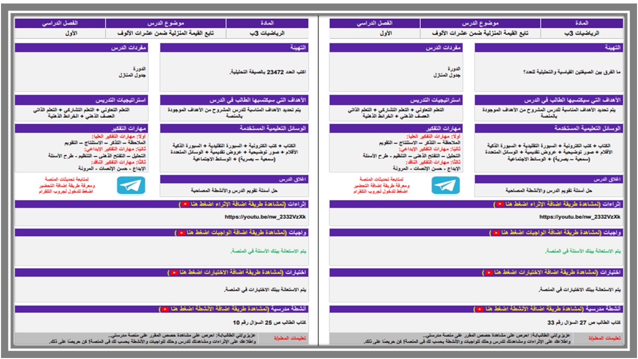 تحضير منصة مدرستي رياضيات ثالث ابتدائي الفصل الأول تحضير منصة مدرستي رياضيات ثالث ابتدائي الفصل الأول