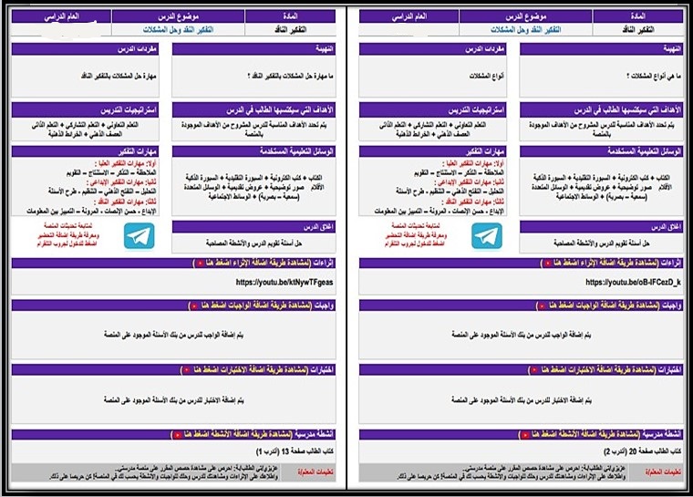 التحضير الإلكتروني لمادة التفكير الناقد مسارات التحضير الإلكتروني لمادة التفكير الناقد مسارات