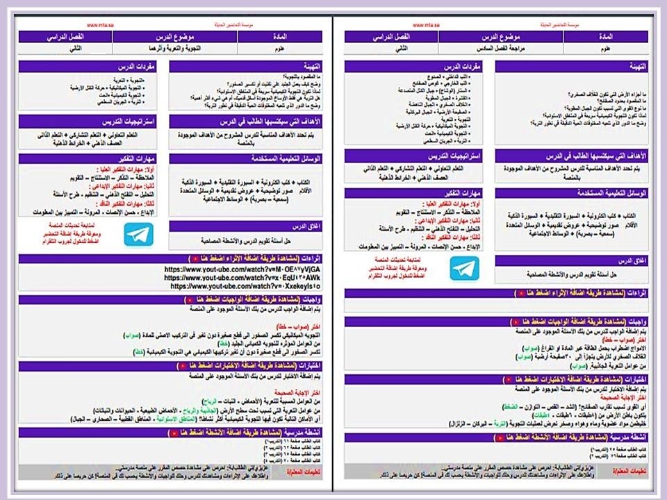 التحضير الإلكتروني لمادة العلوم أول متوسط الفصل الثاني التحضير الإلكتروني لمادة العلوم أول متوسط الفصل الثاني
