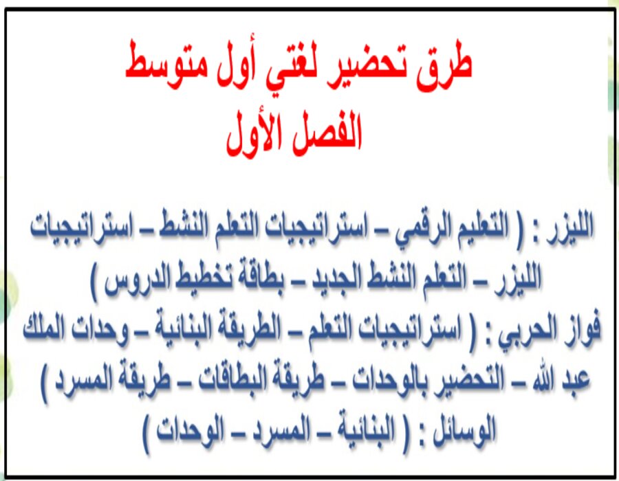 اثراءات لغتي أول متوسط الفصل الأول مدرستي اثراءات لغتي أول متوسط الفصل الأول مدرستي