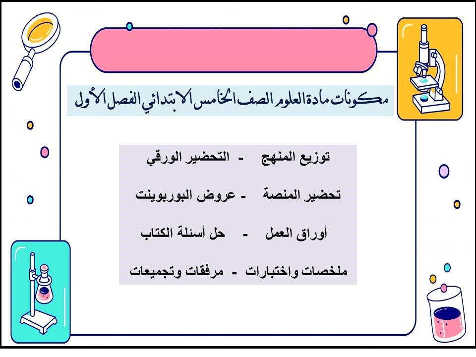 اختبارات علوم الصف الخامس الابتدائي الفصل الأول اختبارات علوم الصف الخامس الابتدائي الفصل الأول