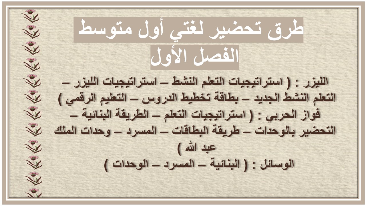 مفردات الدرس لغتي أول متوسط الفصل الأول مدرستي مفردات الدرس لغتي أول متوسط الفصل الأول مدرستي