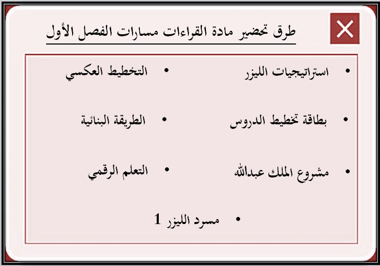أوراق عمل مادة قراءات 1 مسارات أوراق عمل مادة قراءات 1 مسارات