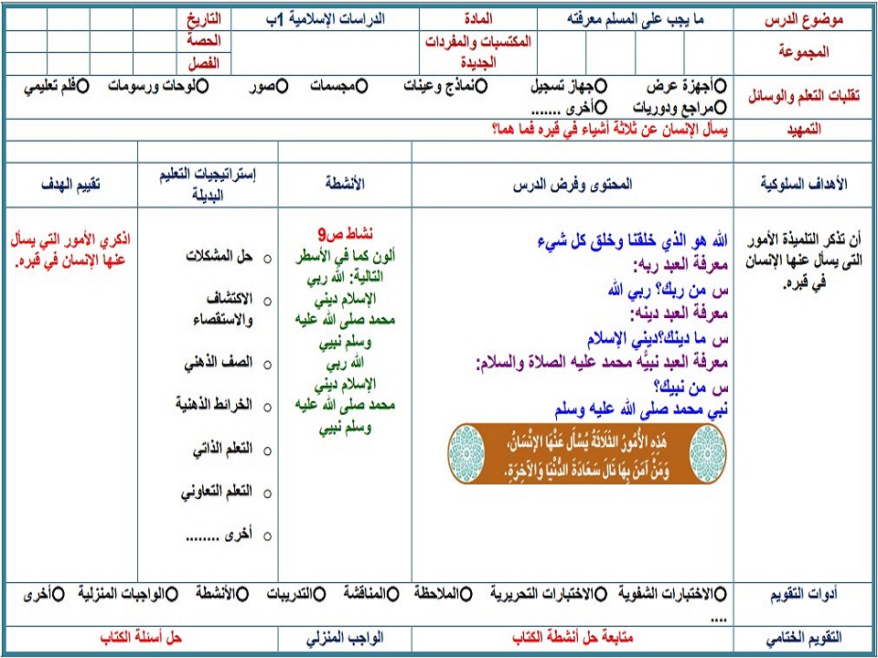 اختبارات مادة الدراسات الاسلامية الصف الأول الابتدائي الفصل الأول اختبارات مادة الدراسات الاسلامية الصف الأول الابتدائي الفصل الأول