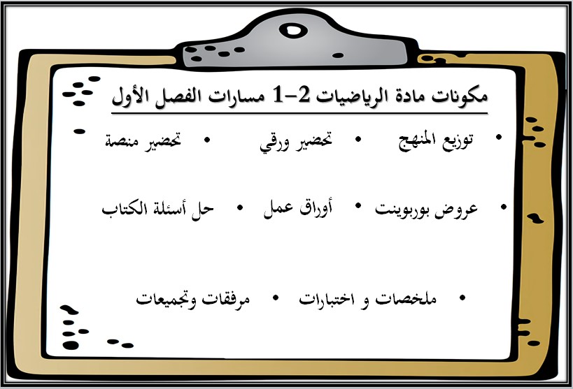 بوربوينت مادة الرياضيات 2-1 مسارات بوربوينت مادة الرياضيات 2-1 مسارات