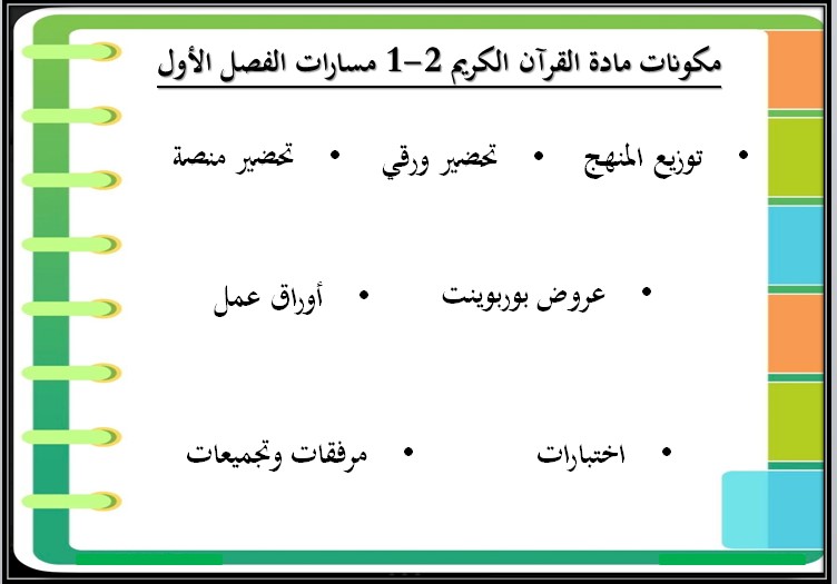 بوربوينت مادة القرآن الكريم 2-1 مسارات بوربوينت مادة القرآن الكريم 2-1 مسارات