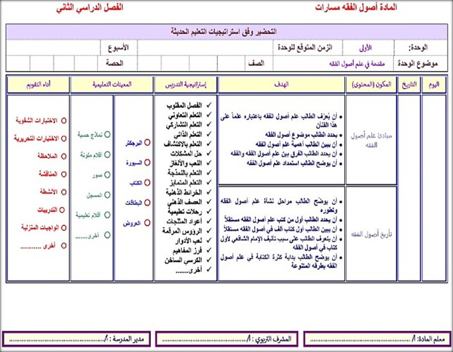 تحضير مادة أصول فقه مسارات تحضير مادة أصول فقه مسارات