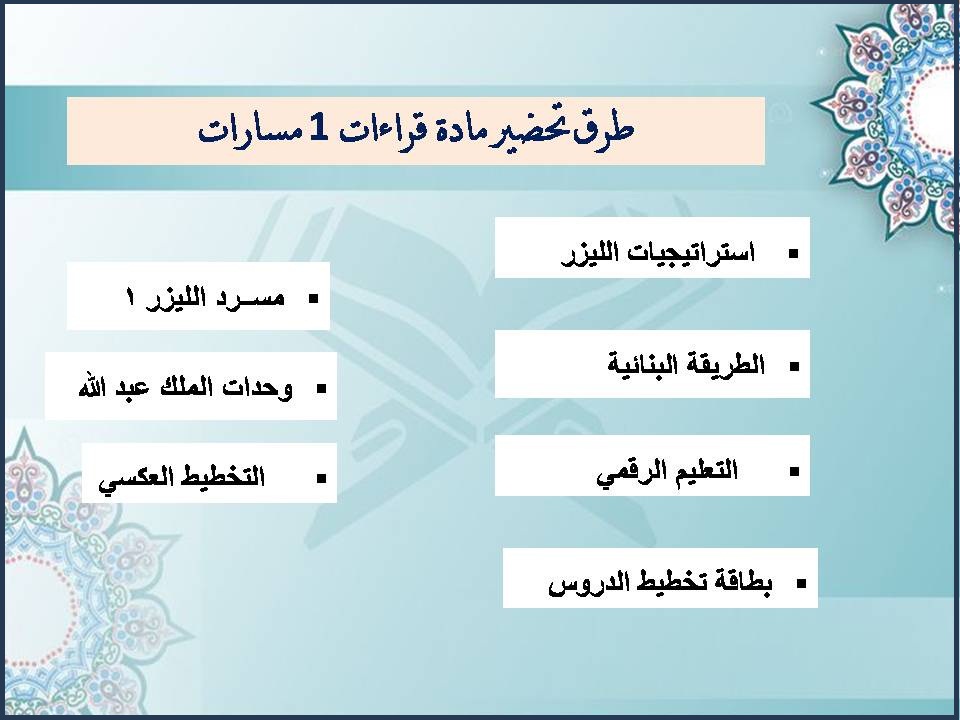 تحضير مادة قراءات 1 مسارات تحضير مادة قراءات 1 مسارات