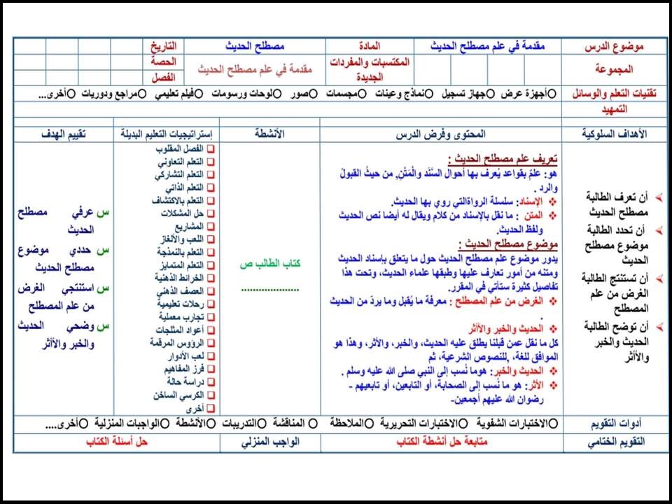 تحضير مادة مصطلح الحديث مسارات تحضير مادة مصطلح الحديث مسارات