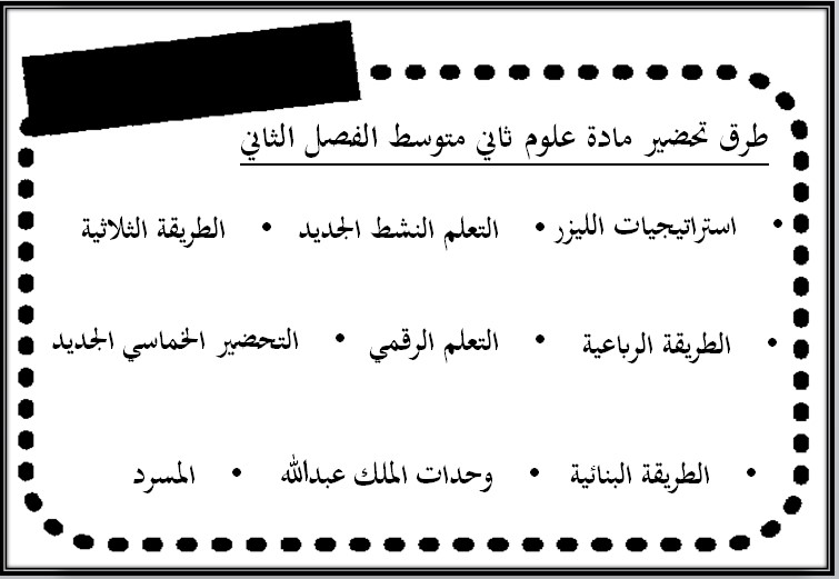 تحضير منصة مدرستي علوم ثاني متوسط الفصل الثاني تحضير منصة مدرستي علوم ثاني متوسط الفصل الثاني