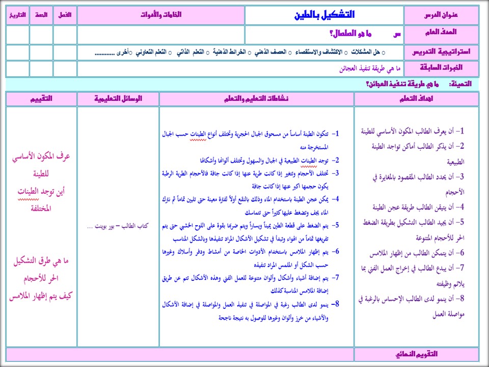 تحضير منصة مدرستى تربيه فنية الصف الأول الابتدائي الفصل الثاني تحضير منصة مدرستى تربيه فنية الصف الأول الابتدائي الفصل الثاني
