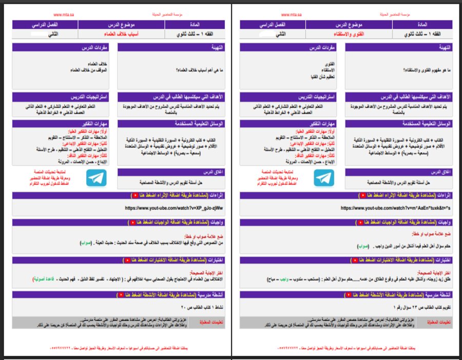 تحضير منصة مدرستي الفقه 1 مسارات الفصل الثاني تحضير منصة مدرستي الفقه 1 مسارات الفصل الثاني