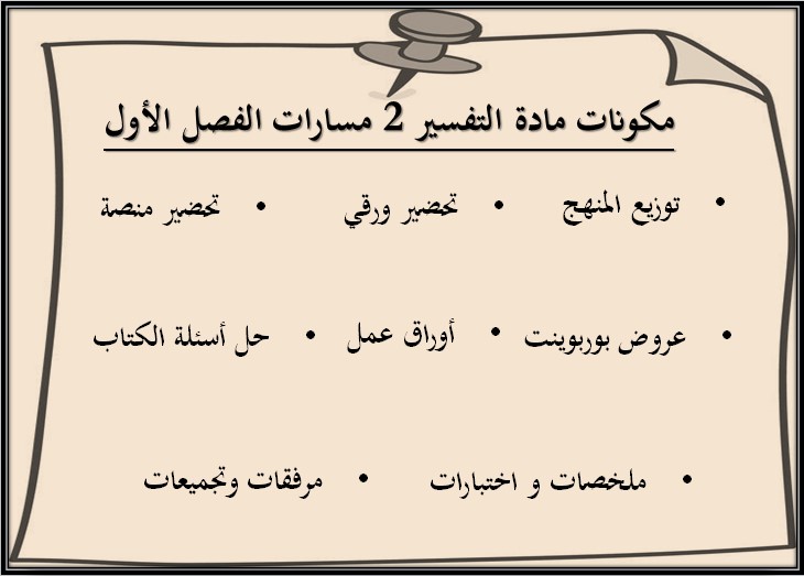أوراق عمل تفسير 2 مسارات أوراق عمل تفسير 2 مسارات