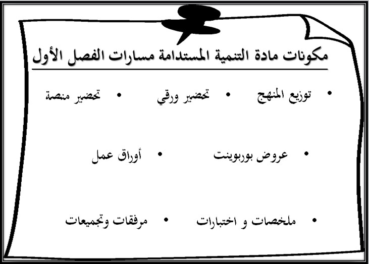 تحضير مادة تنمية مستدامة ثالث ثانوي الفصل الأول تحضير مادة تنمية مستدامة ثالث ثانوي الفصل الأول