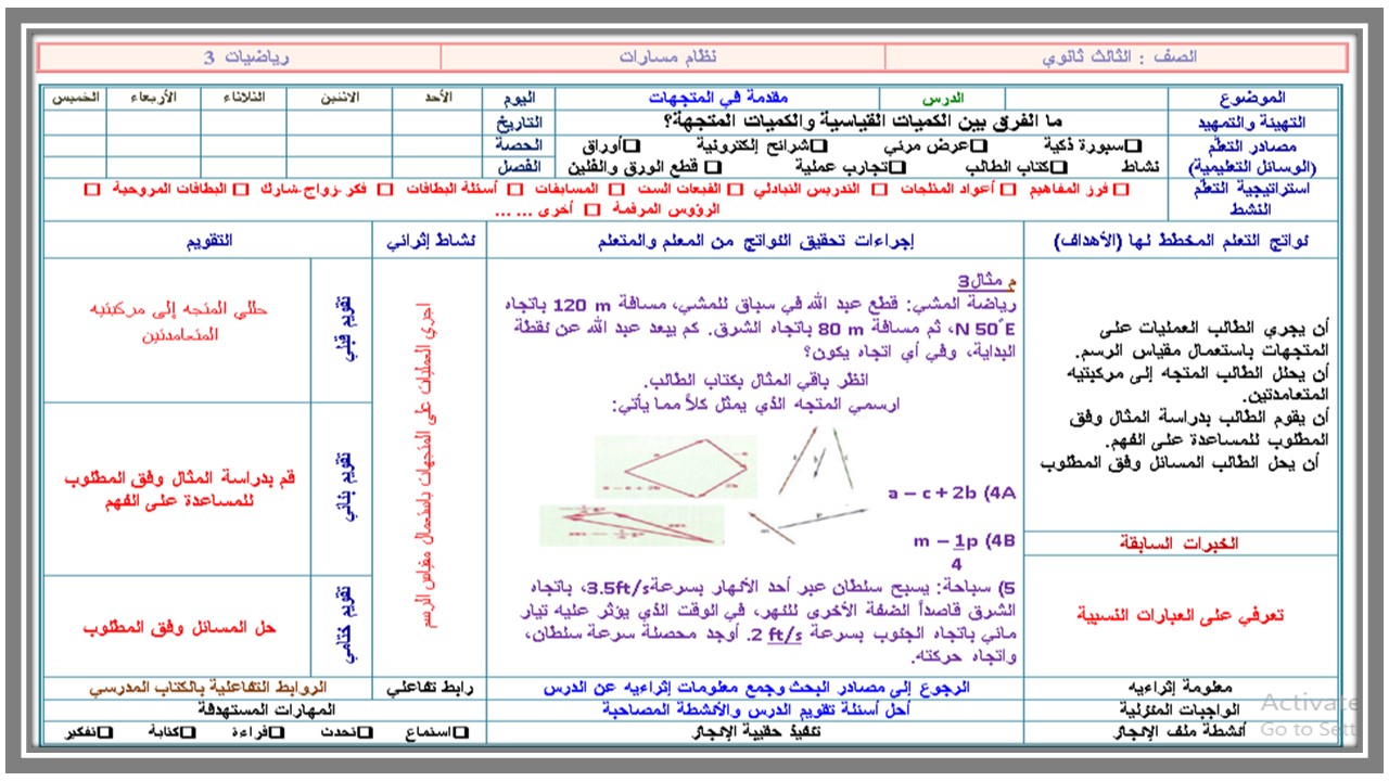 تحضير مادة الرياضيات 3 ثالث ثانوي الفصل الثاني تحضير مادة الرياضيات 3 ثالث ثانوي الفصل الثاني