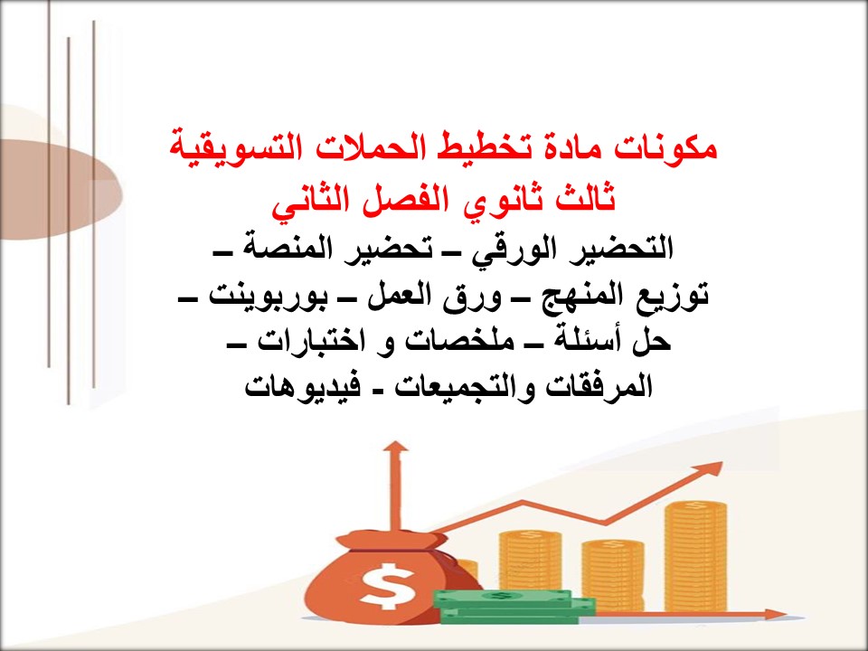 تحضير مادة تخطيط الحملات التسويقية ثالث ثانوي الفصل الثاني تحضير مادة تخطيط الحملات التسويقية ثالث ثانوي الفصل الثاني