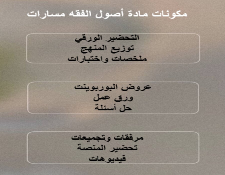تحضير منصة مدرستي أصول الفقه مسارات تحضير منصة مدرستي أصول الفقه مسارات