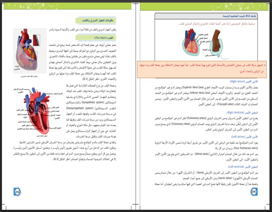 حل أسئلة أنظمة جسم الانسان 1-2 مسارات حل أسئلة أنظمة جسم الانسان 1-2 مسارات